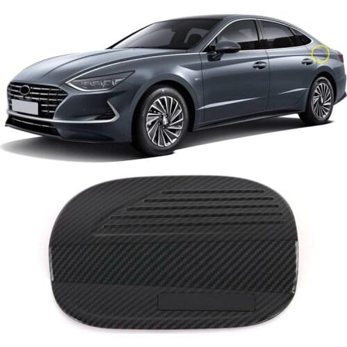 Car Styling Accessory For Hyundai Sonata Sensuous DN8 2020 2021 ABS carbon fiber Gas Tank Cover Fuel Cap Protector Trim Sticker