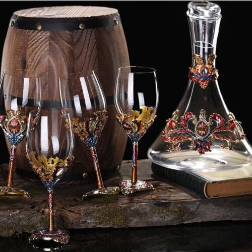 Red wine glass decanter set high-end crystal goblet household wine set large glass cup champagne goblet Wedding Party gift