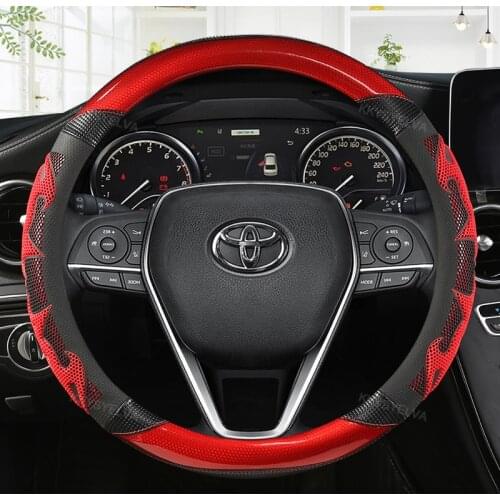 Car Steering-wheels Cover 37 38cm 15" for toyota camry corolla axio altis rav4 4Runner C-HR Fortuner Harrier Highlander Kluger