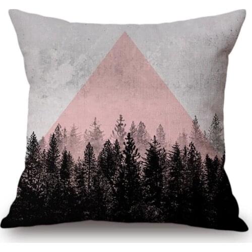 Natural Forest Style Collocation Triangle Geometric Pillow Case Cushion Cover Car Seat Office Chair Decor Throw Pillow Cover