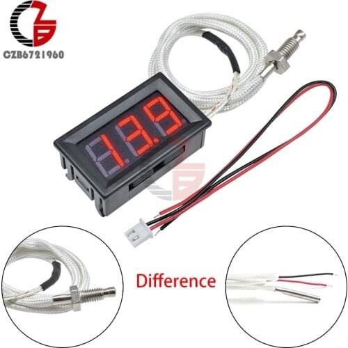 -30~800 Degree LED Digital Thermometer DC 12V Temperature Meter M6 K-Type Thermocouple Pyrometer Thermal Detector Tester Monitor