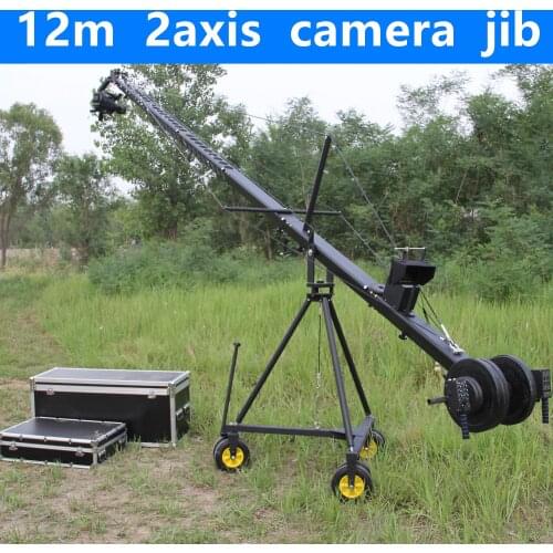Jimmy jib camera 12m 2-axis 6-wheel tripod motorized dutch head camera crane for sale Factory supply