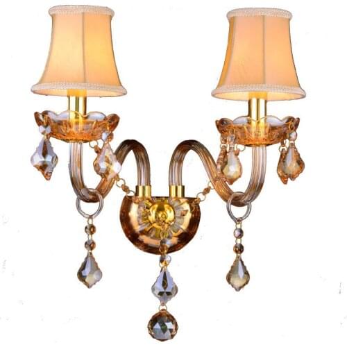 European Candle Crystal Wall Light Creative Wall Lamp Indoor Lighting Stairs Lamp Corridor Lights Bedroom LED E14 AC85-265V