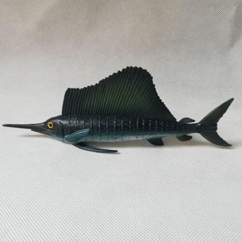 Simulation swordfish Marine life Static Plastic toy 21x4x7cm model Environmental PVC Cognition prop decoration toy gift h0079