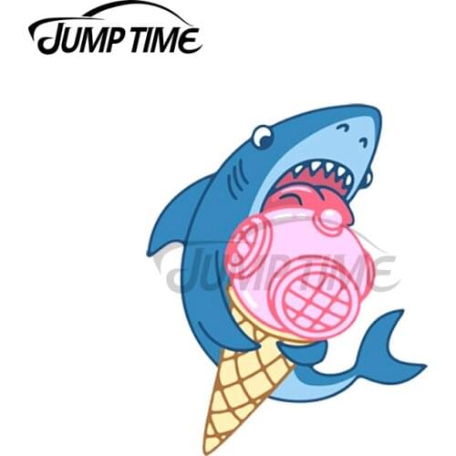 JumpTime 13 x 4.7cm For SHARK ICE CREAM Car Stickers Laptop Motorcycle Helmet Graffiti Stickers Creative Graphics DIY 3D Decal