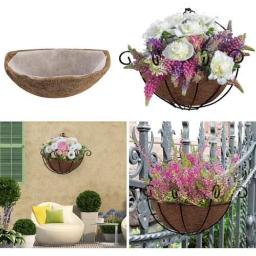 Coconut Flower Basket Half Moon Shape Wall-mounted Fiber Replacement Liner Decoration