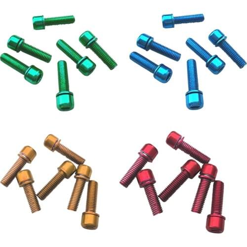 M5x18mm Carbon Steel Screws Bolts Bike Disc Brake Caliper Adapter Mount - 24 Pack - Gold & Blue & Red & Green