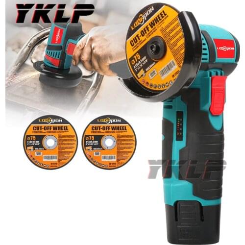 Mini 12 Volt. Brushless Cordless Angle Grinder Mini Cutter With Saw Bladeand One Battery 1 Lithium Battery