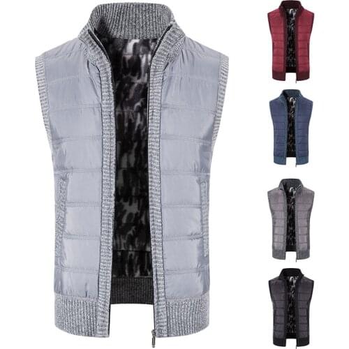Vest homme 2021 vest for men Velvet vest vest men waistcoat men clothing Thickened Clothes Mens Comfort Zipper Winter Clothes