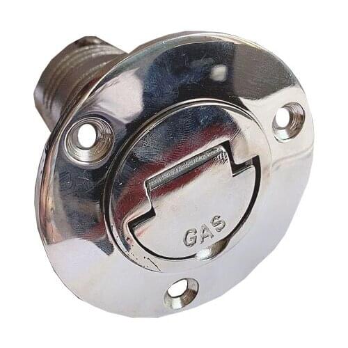 Boat Deck Fill / Filler Keyless Cap -2" GAS- Marine 316 Stainless Steel