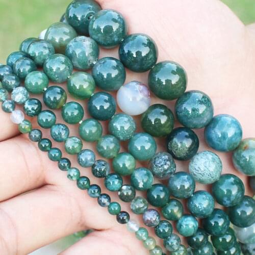 Natural Grass Agates 4,6,8,10,12,14mm Round Beads15"/38cm ,Min. Order is $10,we provide mixed wholesale for all items