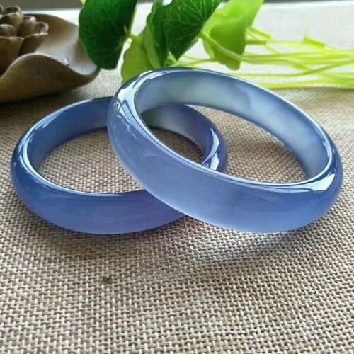 100% real jade bangles 7A blue chalcedony women bangle jade bracelet bangles jade amethyst add certificate jadeite bangles