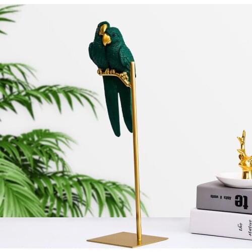 Couple Birds Parrots Statue Resin Sculptures Miniature Parakeet Romantic Lovers Souvenir for Wedding Valentine Day D1