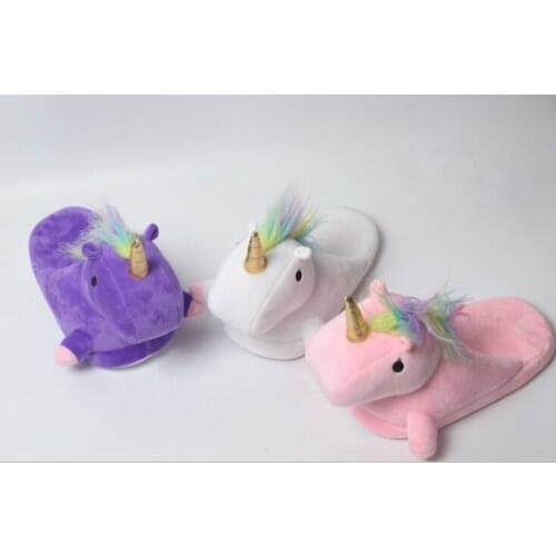 Plush unicorn shoes smile cute super soft warm home house winter unicorn Slippers for Children Women gifts plush poo shoes