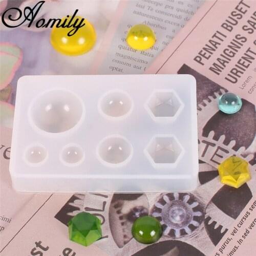 Aomily Silicone Resin Epoxy Mold Jewelry Decoration Pendant Bracelet Making Cake Molds Crystal Diamond Mold Baking Accessories