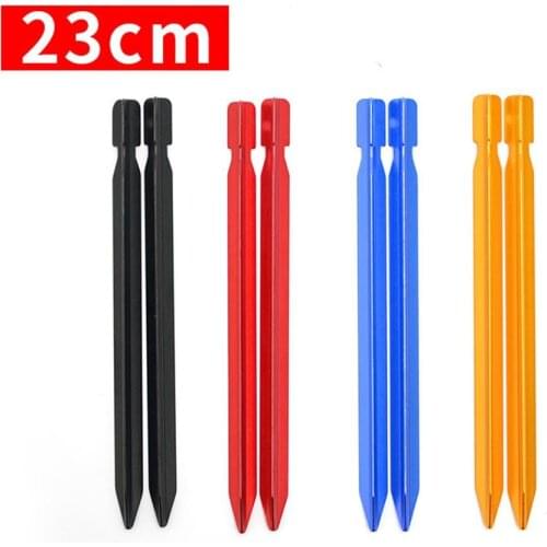 Tent Stakes Aluminum Alloy Outdoor Ultra-light Tent Accessories Three-sided V-shaped Ground Nail 23cm(without Rope)