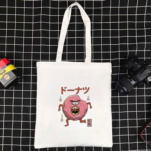 Supermarket Shopping Bag Foldable Handbags Reusable Shoppers Handbag Eco-friendly Summer Tote Bag Womens Cute Monster Beach Bag