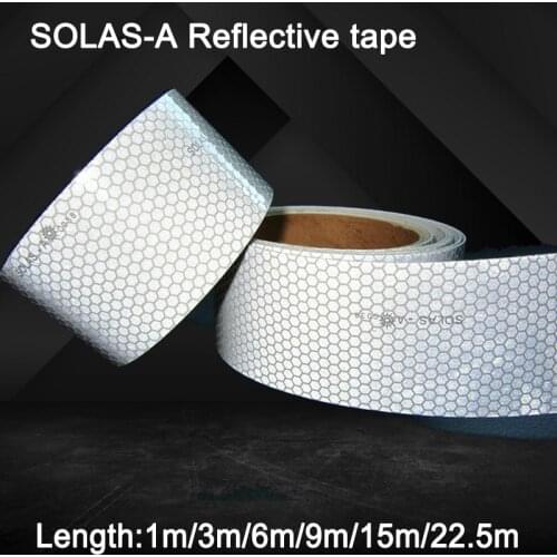 High Intensity Reflective SOLAS Tape 5 cm Wide is used for Marine Emergency Sewn with White Stickers on Iife Rings or Clothes