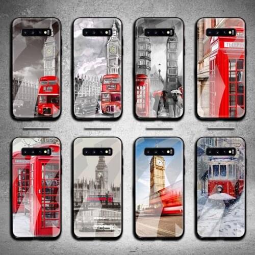 London Bus England Telephone Phone Case Tempered Glass For Samsung S20 Plus S7 S8 S9 S10 Note 8 9 10 Plus