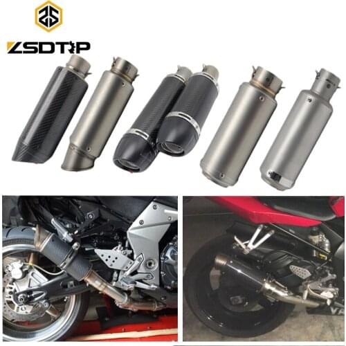 ZSDTRP Universal 51mm SC Motorcycle Exhaust Muffler Modified Exhaust Stainless Steel Carbon Fiber Fit Most Motorbike