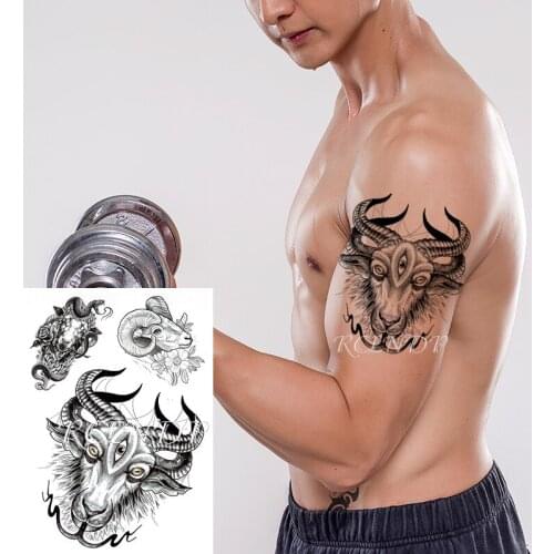 Waterproof Temporary Tattoo Sticker Three-eyes Sheep Snakes Animal Flower Fake Tatto Flash Tatoo Arm Leg Art for Women Men