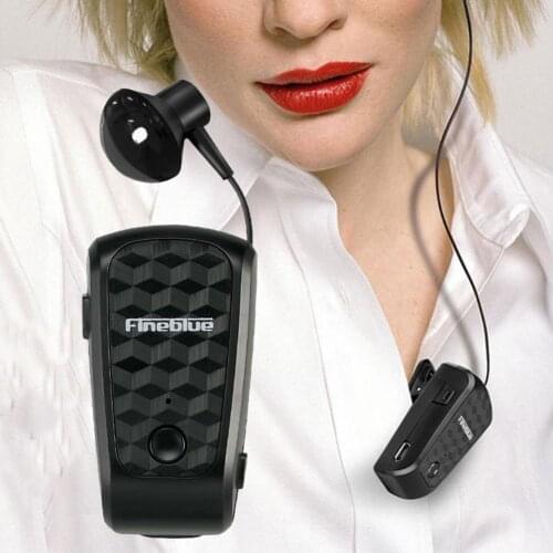 1Pc Fineblue FQ-10 Pro Bluetooth Earphone High-definition Call Long Standby Time Retractable HiFi Stereo Wireless Earbud for Bus