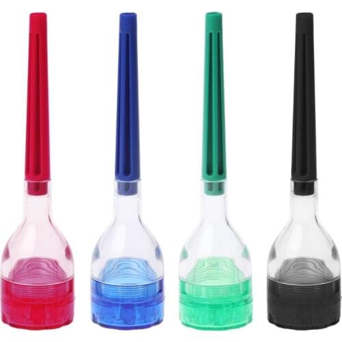 1 PC Plastic Tobacco Grinder With Paper Cone Roller Filler Funnel Tool Machine D08D