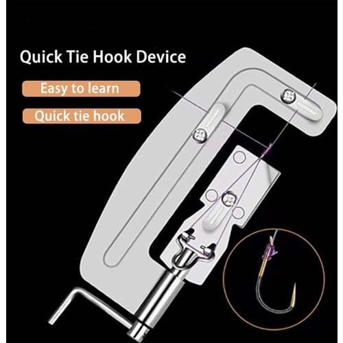 1Pc Portable Hook Line Knotter Tying Stainless Steel Fishing Hooks Line Tier Semi Automatic Machine Binding Tool