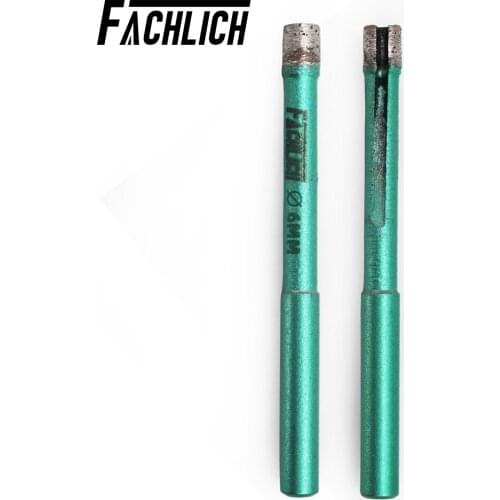 FACHLICH 2pcs Dia 6mm Welded Diamond Drilling Core Bits Wet Shank Connection