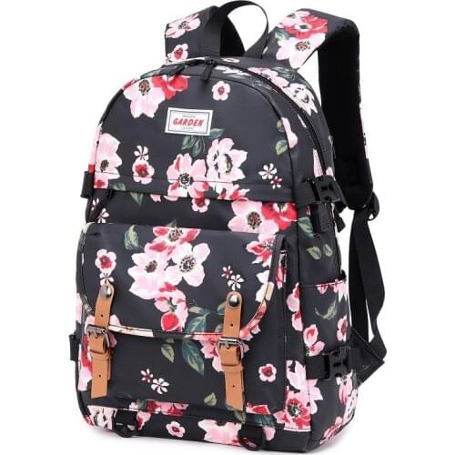 2021 Womens Backpack Pringting Flower Backpacks Large School Bag For Girls Female Big Laptop BackPacks Bag Travel Sport Mochila