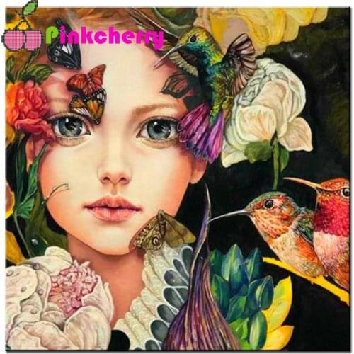 DIY Diamond Embroidery,5D Diamond Painting Hummingbirds Flowers Diamond Mosaic Home Decor Full Rhinestone Cross Stitch k1022