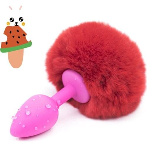 Safe Silicone Butt Plug with Rabbit Tail Anal Plug Vaginal Plug Sex Toys for Woman Men Anal Dilator Toys for Gay Sex Products