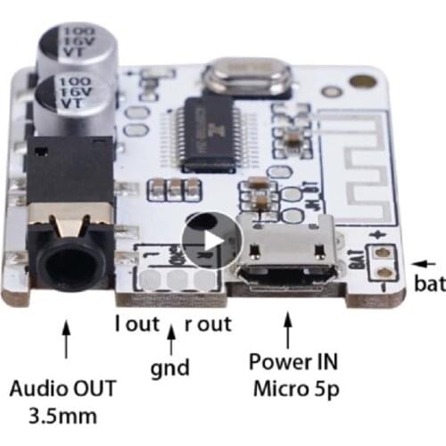 Bluetooth 5.0 JL6925A Stereo Music 3.5mm DIY Car Bluetooth Audio Receiver Wireless Stereo Music Module 3.7-5V XY-BT-Mini