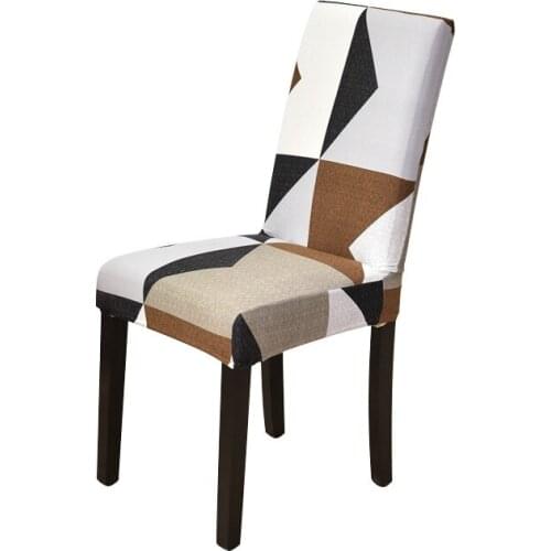 Spandex Printing Dining Chair Slipcovers Modern Removable Anti-dirty Kitchen Seat Case Stretch Chair Cover for Banquet Home