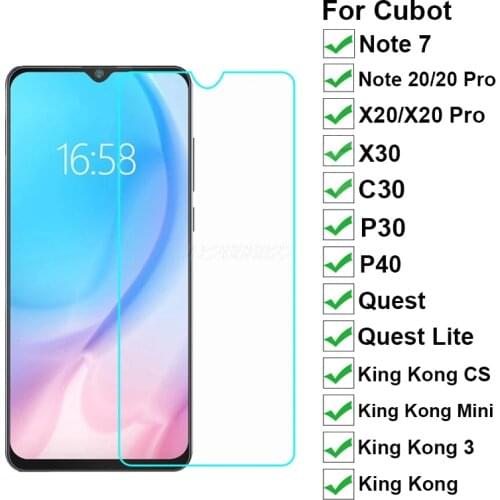For Cubot Quest Lite Kong King 3 CS Mini P40 P30 X20 X30 C30 Tempered Glass Phone Film for Cubot Note 7 20 Pro Screen Protector
