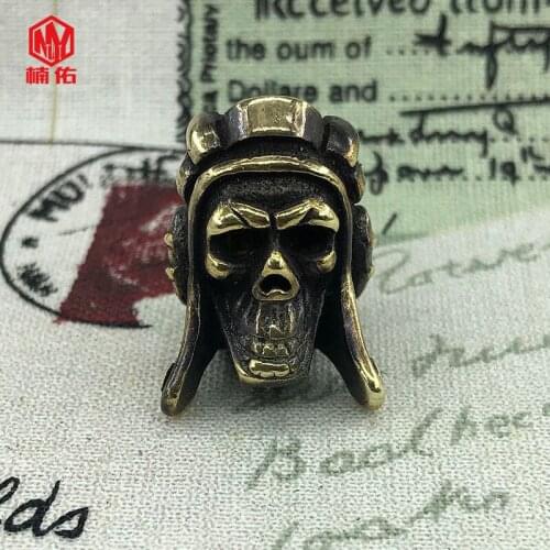 EDC Brass Knife Beads Pendant Umbrella Rope Beads Flashlight Beads Pilot Skull Decorative Beads