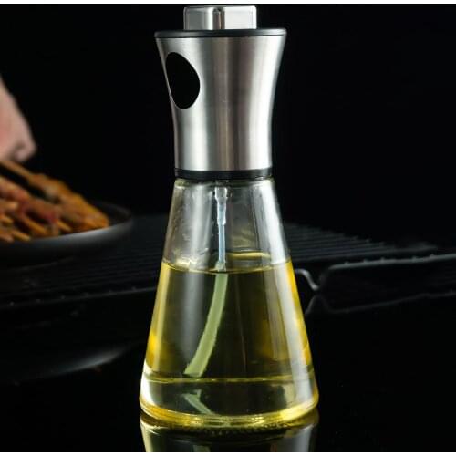 Pressing Leakproof 304 Stainless Steel Oil Spray Bottle Dispenser Kitchen Gadget
