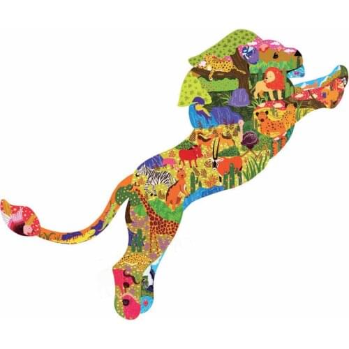 Puzzle Unique Shape Pieces Animal Shaped Gift For Adults And Kids Development Of Intelligence The Lion Design Puzzles 80pcs