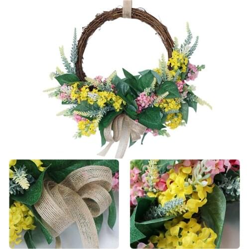 Simulation Lavender Wreath Artificial Garland Decoration Home Door Window Hanging Pendant Christmas Party Wreath Ornaments
