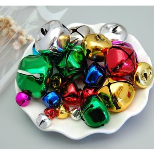 Colorful Jingle Bells 10~36Mm Christmas Decoration Bells DIY Party Craft Jewelry Accessories Hanging Christmas Tree Decorations