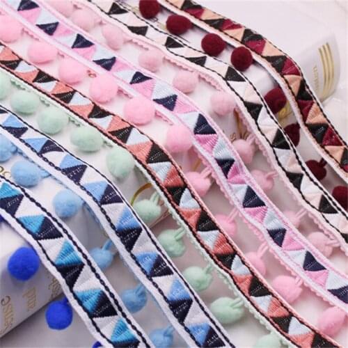 Lace Ribbon Sewing Accessories Pom Pom Tassel Pompoms Trim Ball Fringe Embroidery Apparel Lace Fabric Cord wedding decoration