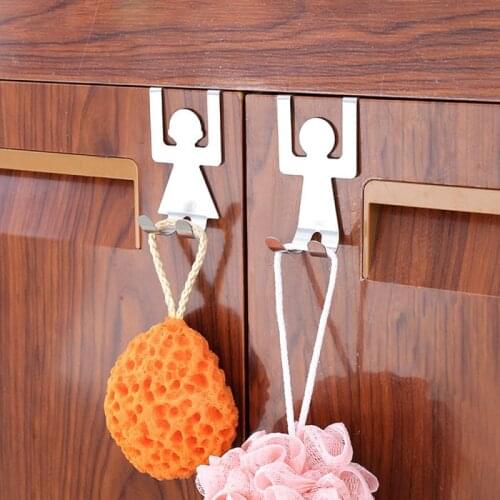 Bathroom Hooks Stainless Steel Over The Door Hooks Hanger Robe Towel Coats Clothes Hat Hook Bathroom Storage