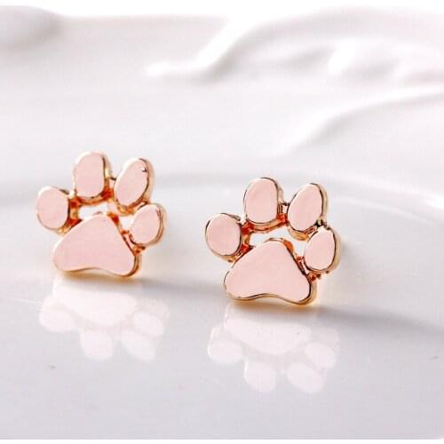 Fashionable Simple Female Earrings Cute Hollow Pet Footprint Shape Alloy Material Temperament Girl Birthday Jewelry Gift Hot