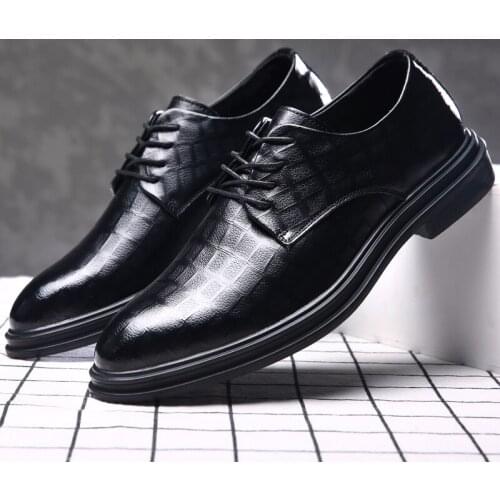 Sapatos Masculino Leather Gentleman Casual Shoes Luxury Brand Outdoor Fashion Driving Shoes Comfy Lace-Up Shoes Buty Meskie IV