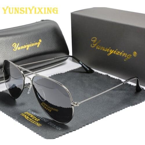YSYX New Polarized Mens Sunglasses Metal Frame Pilot Sun Glasses For Mens UV400 Mirror Accessories Glasses gafas de sol 3025