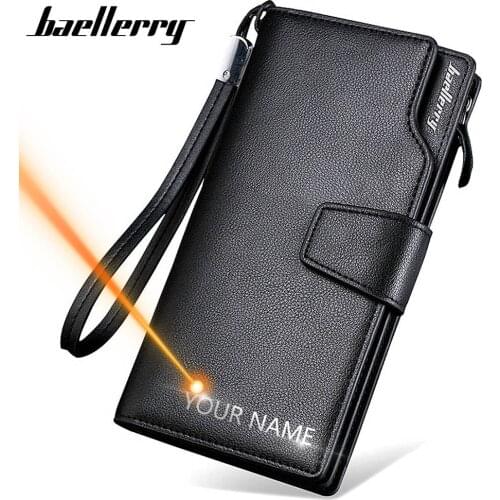2020 Card Holder Men Wallets Business PU Leather Long Design Quality Fashion Casual Men Purse Zipper Multi-function Wallets