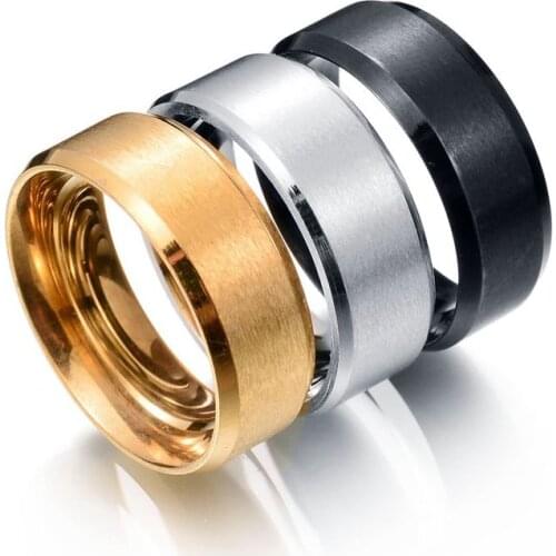 New Fashion 8mm Classic Ring Male 316L Stainless Steel Jewelry Wedding Ring For Man Dropshipping