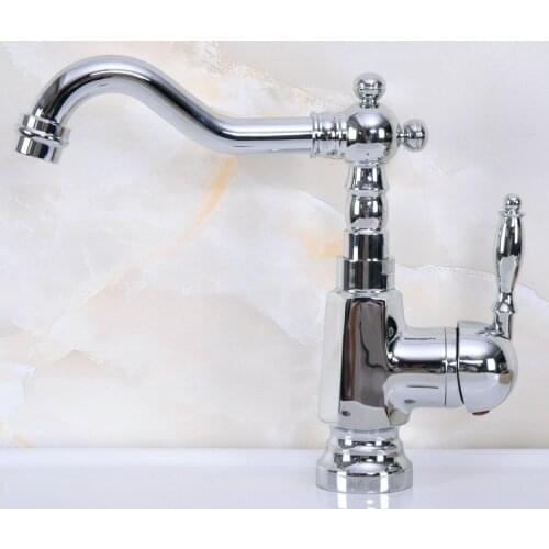 Polished Chrome Brass Swivel Spout One Hole/Handle Kitchen/Bar Bathroom Sink Faucet Hot&Cold Mixer Tap anf926