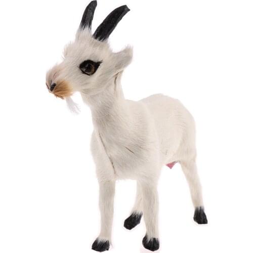 Goat Model Realistic Faux Fur Simulation Farm/Yard Goat Animal Model Toys Action Figures Home Bedroom Decorative