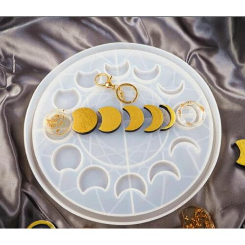 Resin Moon Star Clock Silicone Molds Handmade Lunar Eclipse Tray DIY Jewelry Accessories